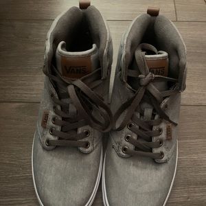 Men’s 10.5 Vans Never Worn High Top Sneaker Grey